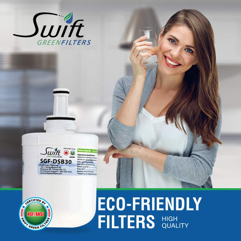 Swift Green Filters SGF-DSB30 Compatible Refrigerator Water Filter for DA2900003, DA6100159, TADA2900003A, DA2900003AB, HAF-CU1, Made in USA 3-Pack - Image 3